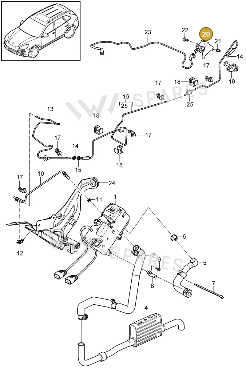 958261163 — Porsche Cayenne (2010-2018) diagram p37813080, position 20