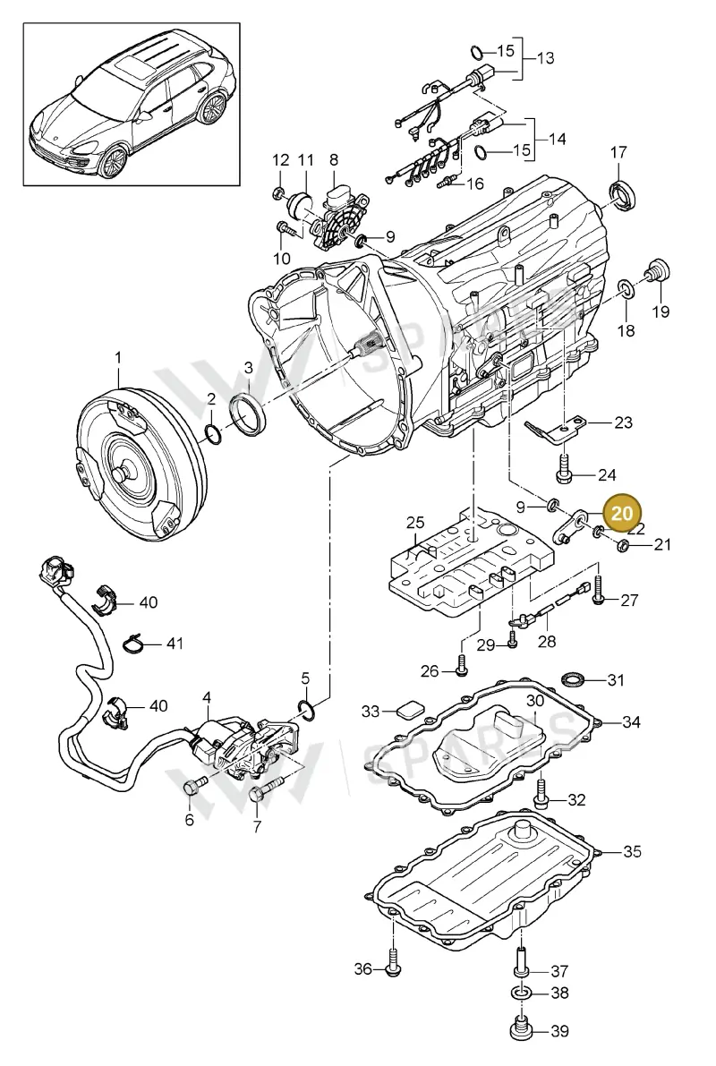 95830126600 — Porsche Cayenne (2010-2018) diagram p37320020, position 20