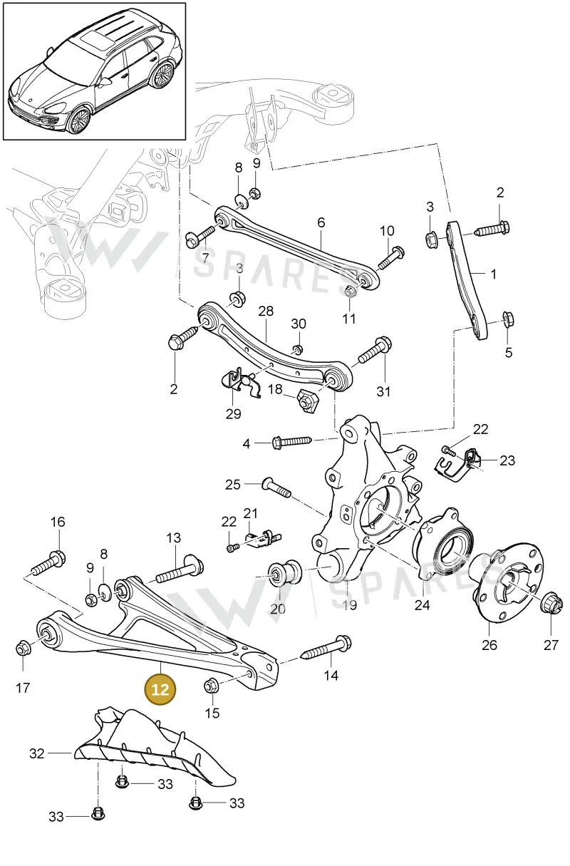 95831104211 — Porsche Cayenne (2010-2018) diagram p37501000, position 12