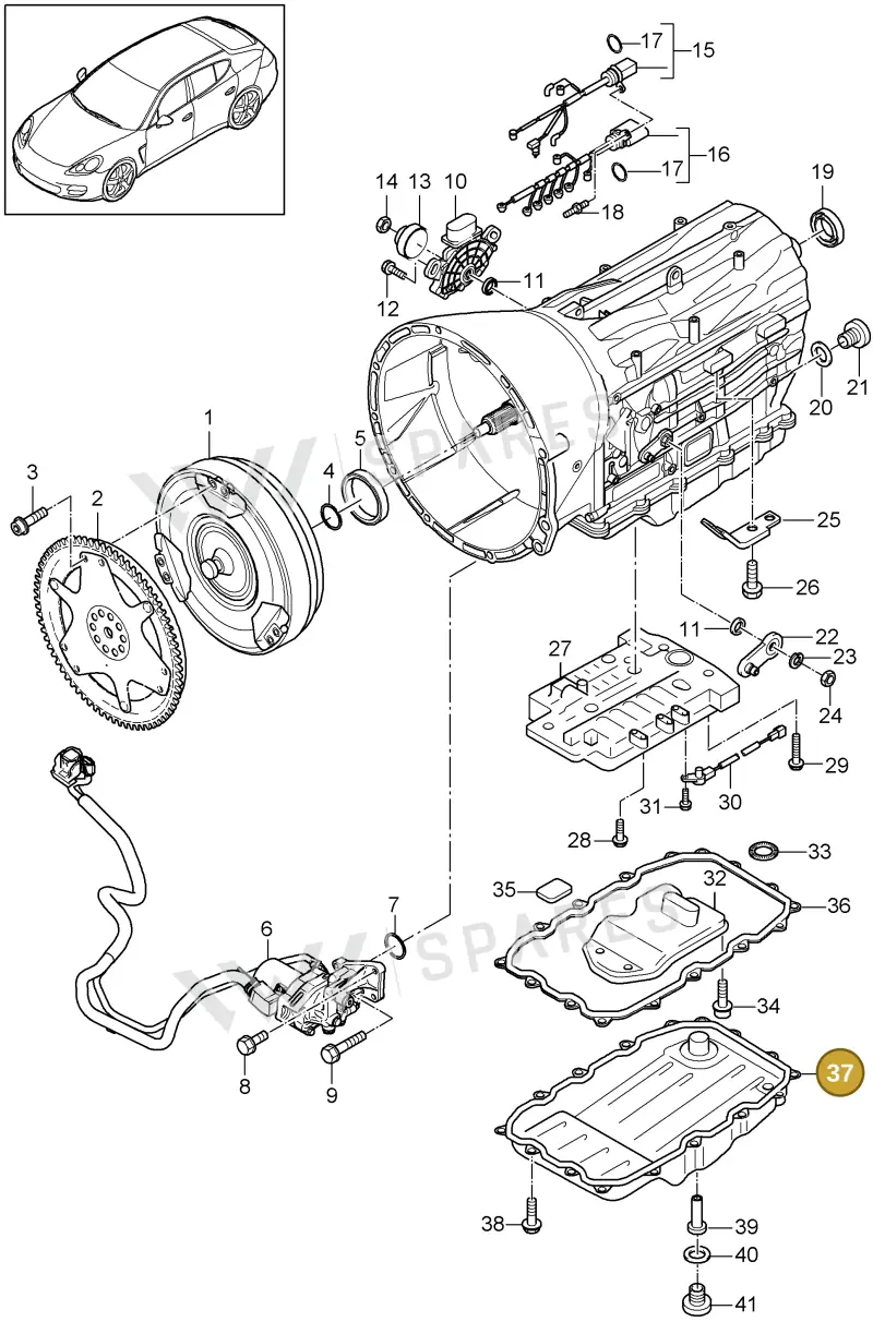 95832136100 — Porsche Panamera (2009-2016) diagram p35320020, position 37