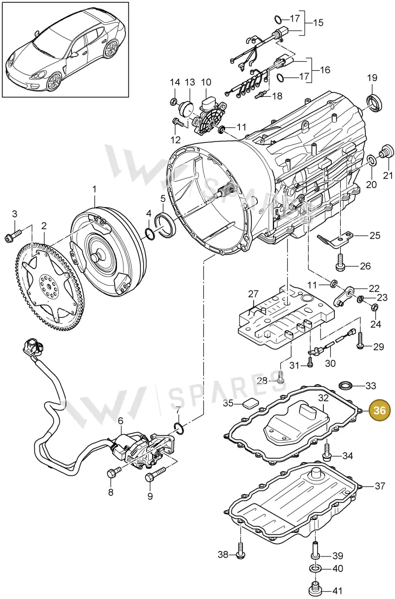 95832137100 — Porsche Panamera (2009-2016) diagram p35320020, position 36