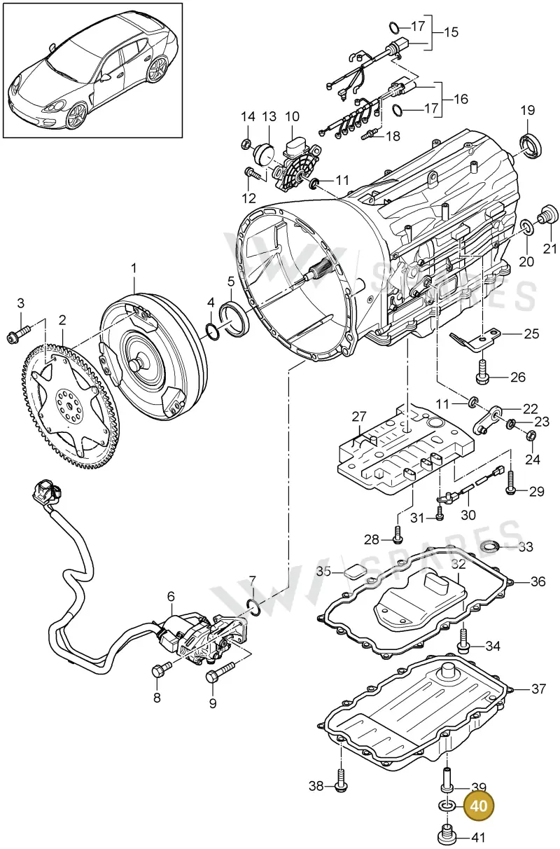 95832158100 — Porsche Panamera (2009-2016) diagram p35320020, position 40