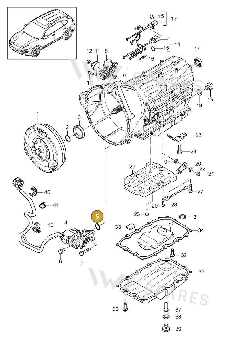 95832158110 — Porsche Cayenne (2010-2018) diagram p37320020, position 5