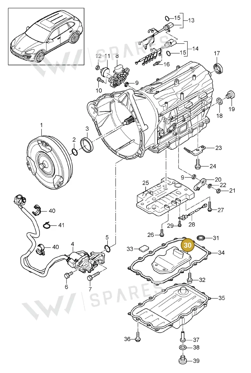 95832543500 — Porsche Cayenne (2010-2018) diagram p37320020, position 30