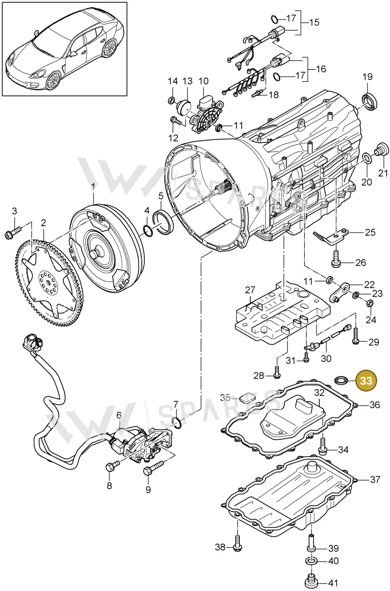 95832544300 — Porsche Panamera (2009-2016) diagram p35320020, position 33