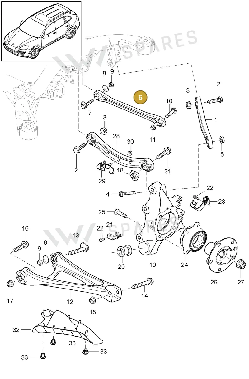 95833104500 — Porsche Cayenne (2010-2018) diagram p37501000, position 6