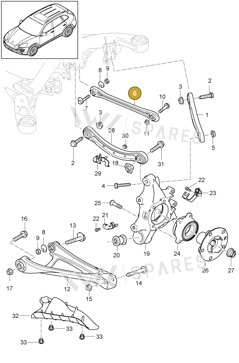 95833104600 — Porsche Cayenne (2010-2018) diagram p37501000, position 6