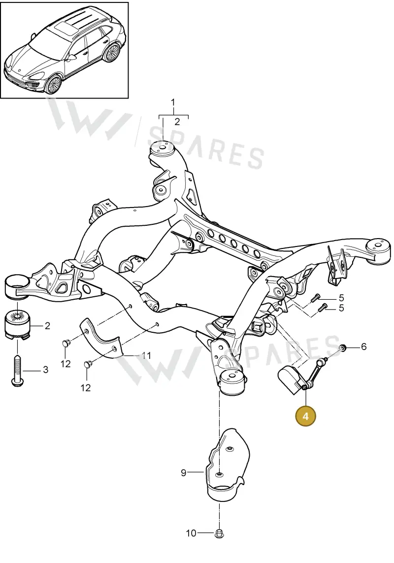 95833107700 — Porsche Cayenne (2010-2018) diagram p37501001, position 4