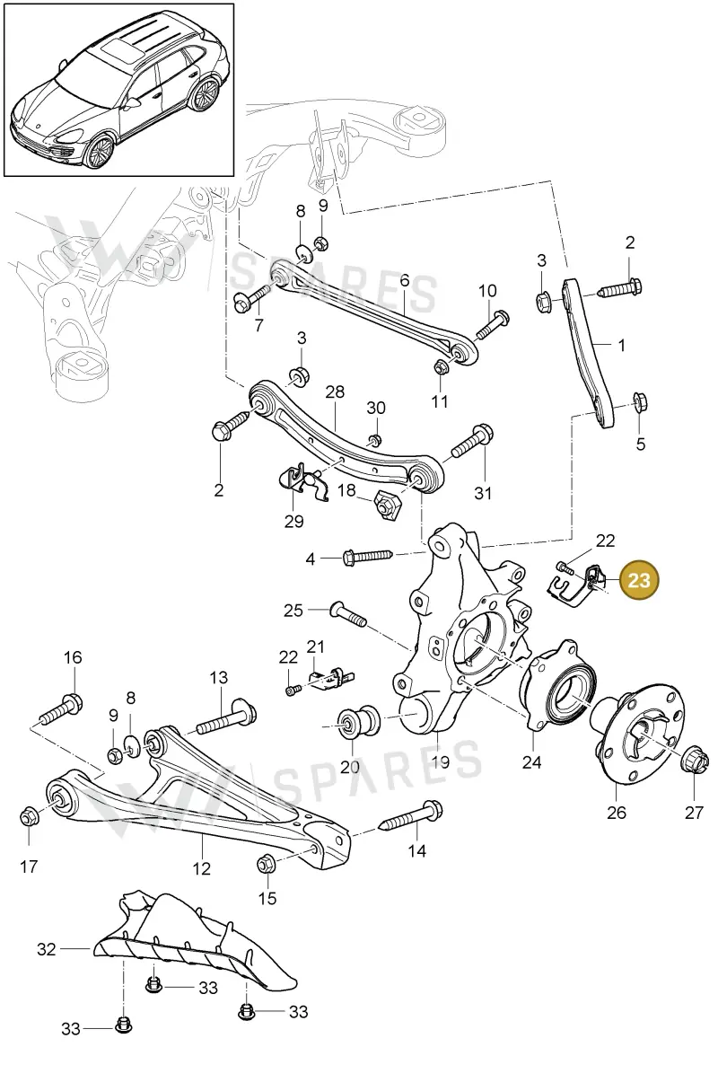 95833132201 — Porsche Cayenne (2010-2018) diagram p37501000, position 23