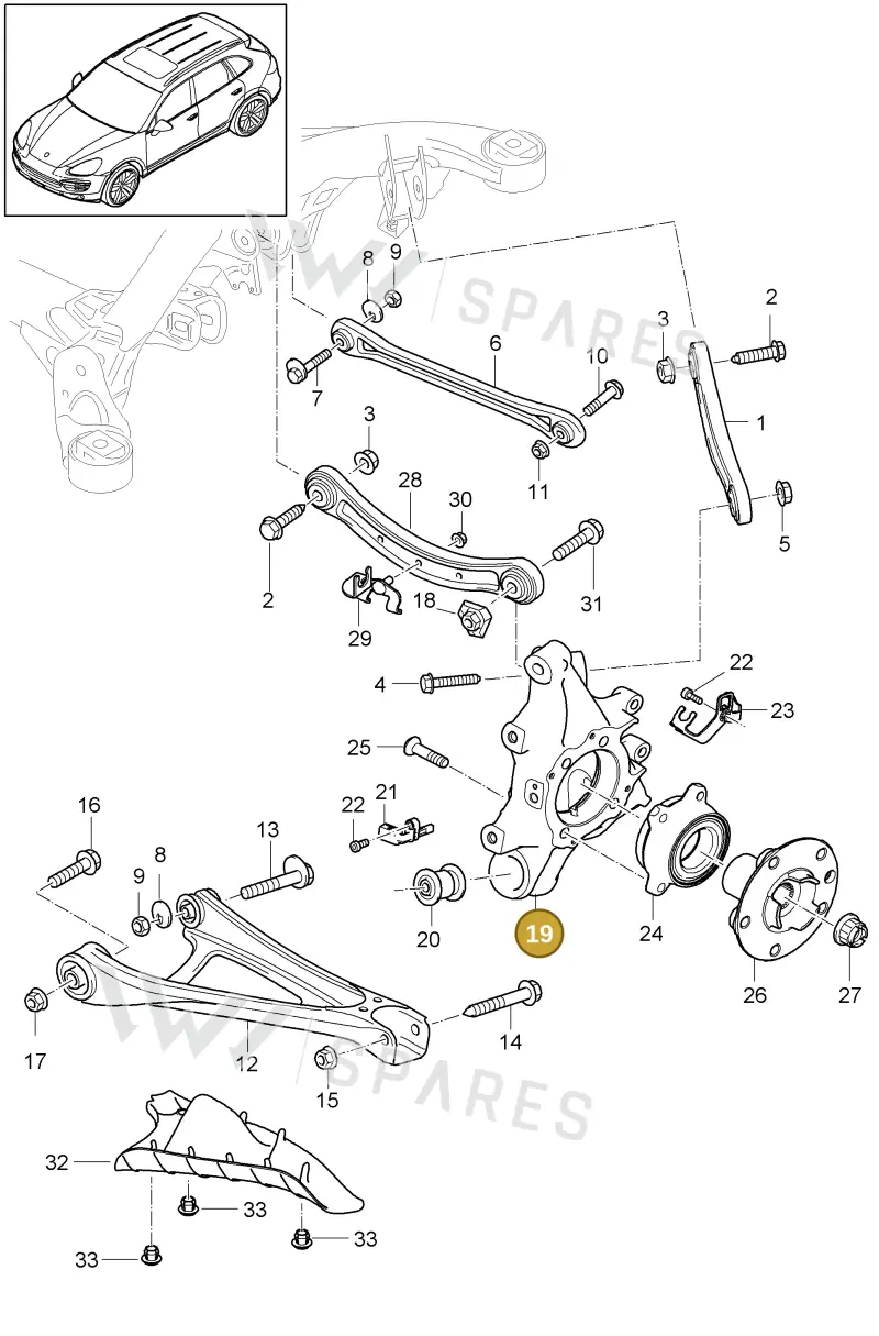 95833161201 — Porsche Cayenne (2010-2018) diagram p37501000, position 19