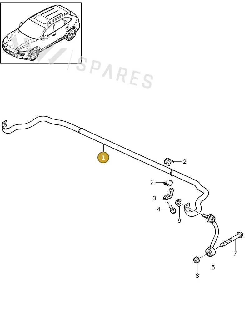 95833370101 — Porsche Cayenne (2010-2018) diagram p37501003, position 1