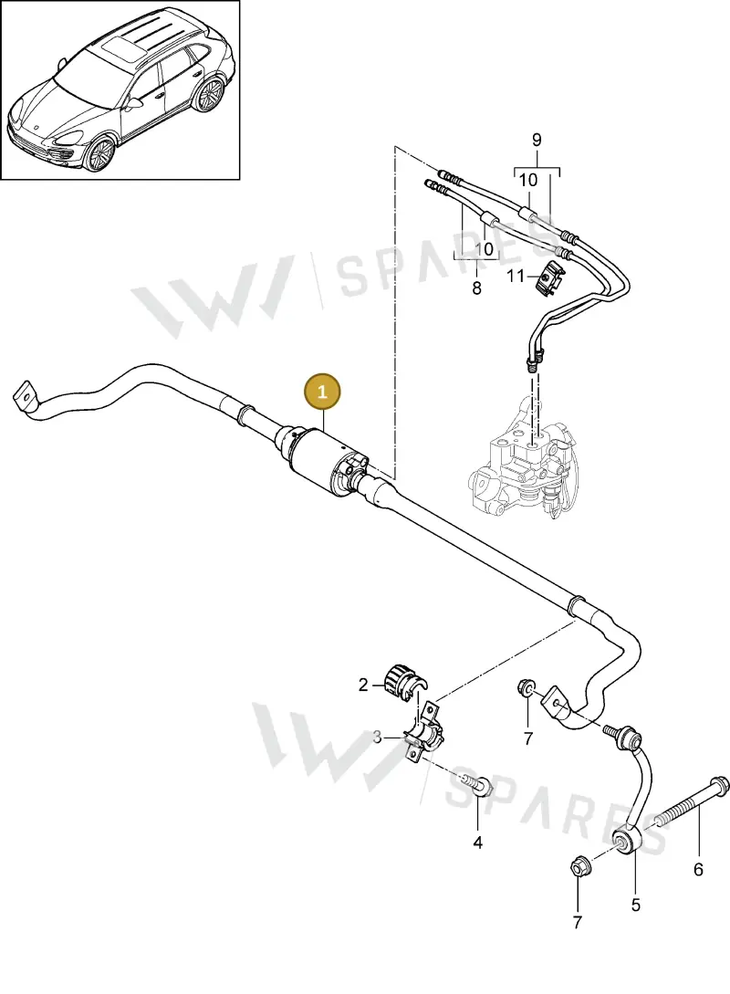 95833370301 — Porsche Cayenne (2010-2018) diagram p37501004, position 1