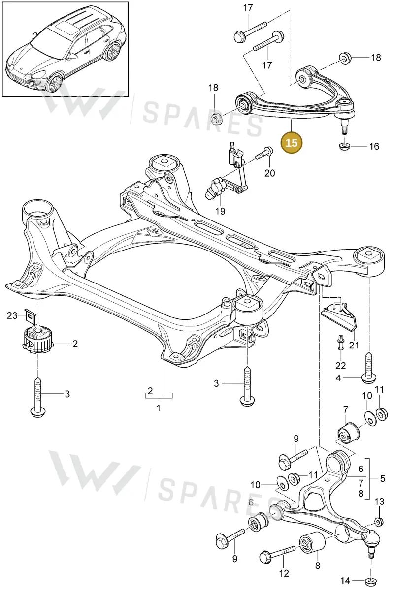 95834105100 — Porsche Cayenne (2010-2018) diagram p37401000, position 15
