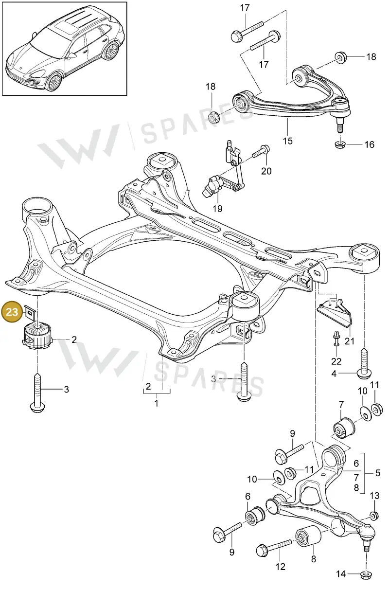 95834132900 — Porsche Cayenne (2010-2018) diagram p37401000, position 23