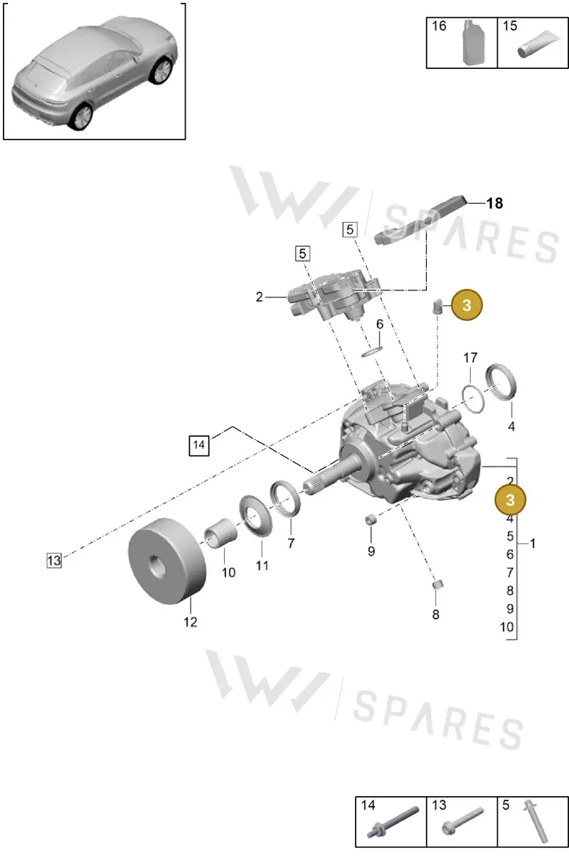 95834139300 — Porsche Macan R4 TFSI (2018-) diagram p52000222, position 3