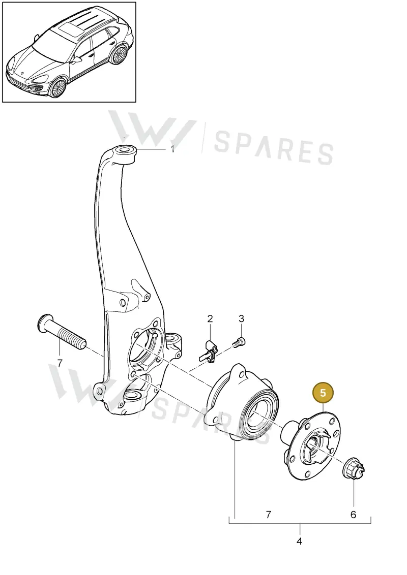 95834160501 — Porsche Cayenne (2010-2018) diagram p37401005, position 5