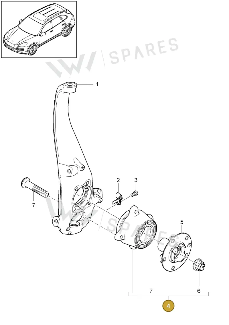 95834190100 — Porsche Cayenne (2010-2018) diagram p37401000, position 4