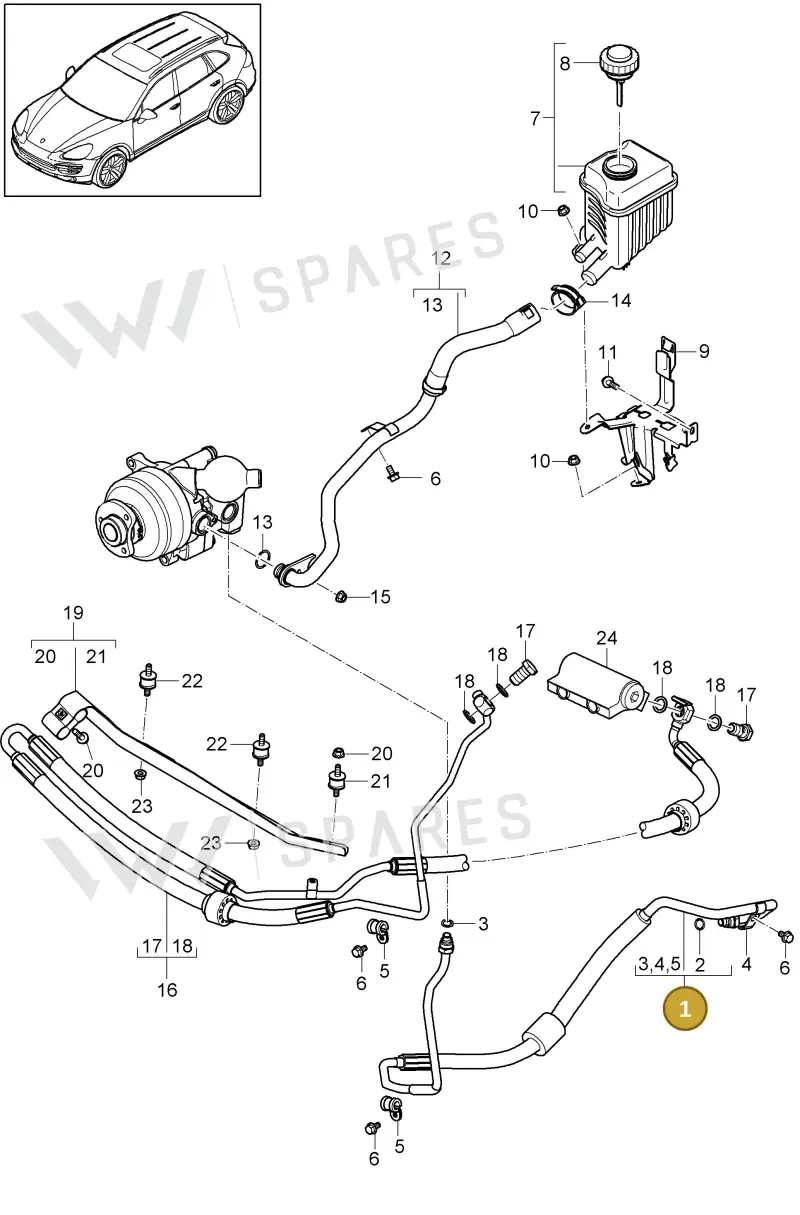 95834745132 — Porsche Cayenne (2010-2018) diagram p37402030, position 1