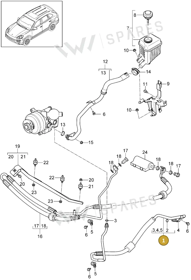95834745242 — Porsche Cayenne (2010-2018) diagram p37402032, position 1