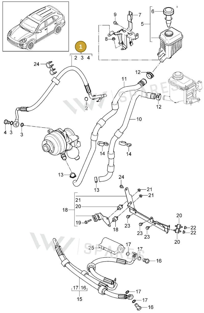 95834745251 — Porsche Cayenne (2010-2018) diagram p37402037, position 1