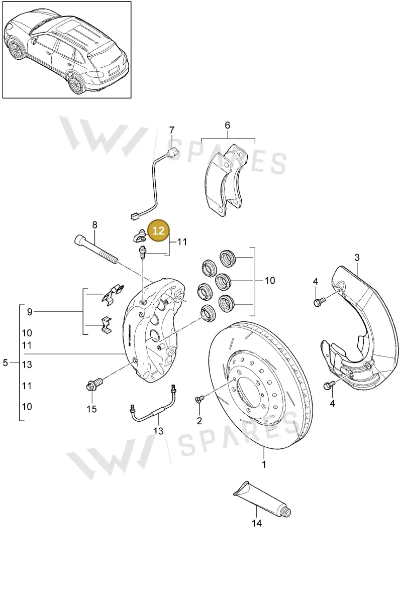 95835120700 — Porsche Cayenne (2010-2018) diagram p37602002, position 12