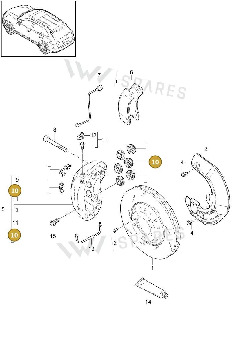 95835131300 — Porsche Cayenne (2010-2018) diagram p37602002, position 10