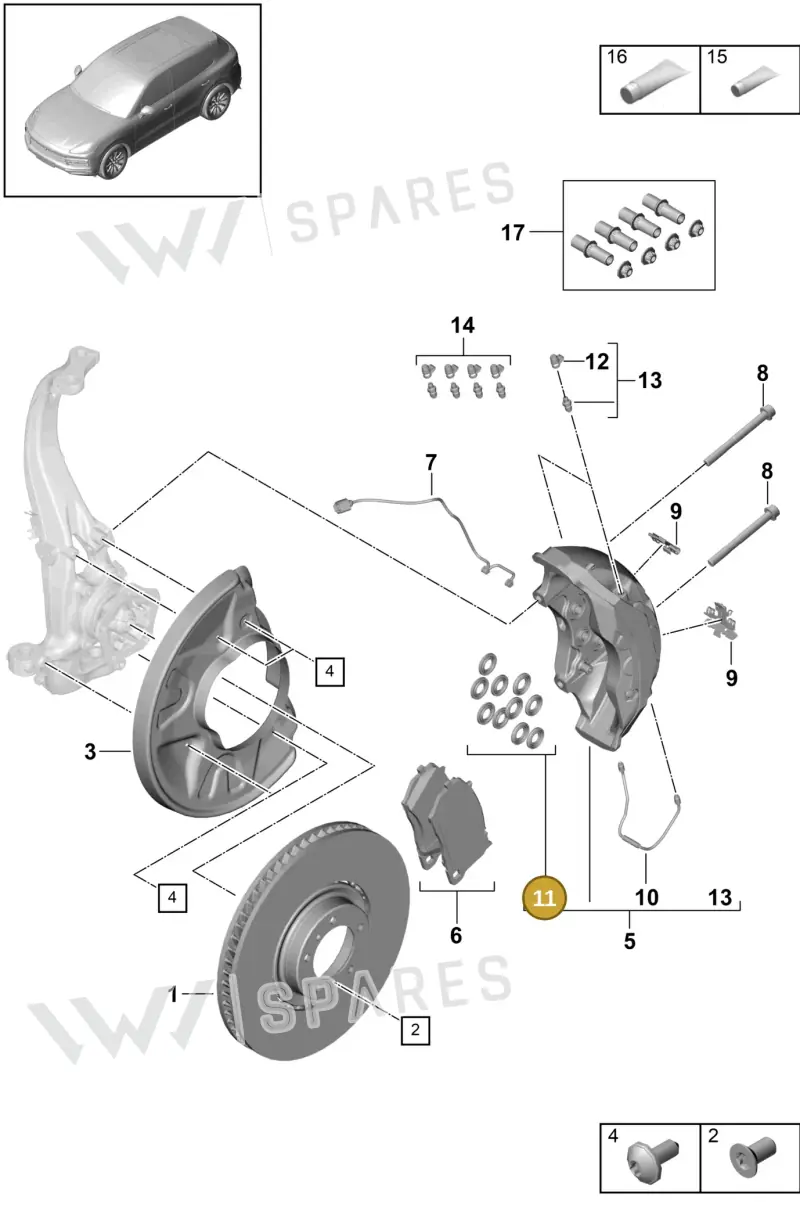 95835131300 — Porsche Cayenne (2017-2023) diagram p51602015, position 11