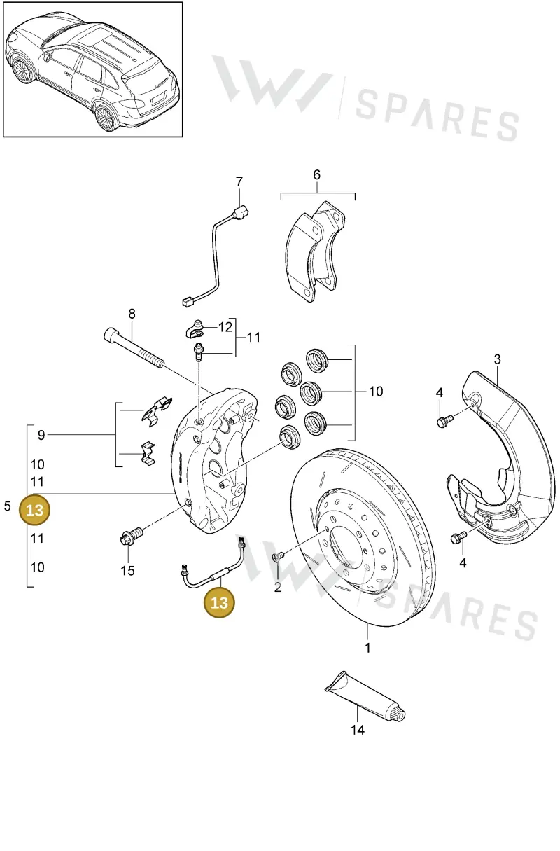 95835132800 — Porsche Cayenne (2010-2018) diagram p37602002, position 13