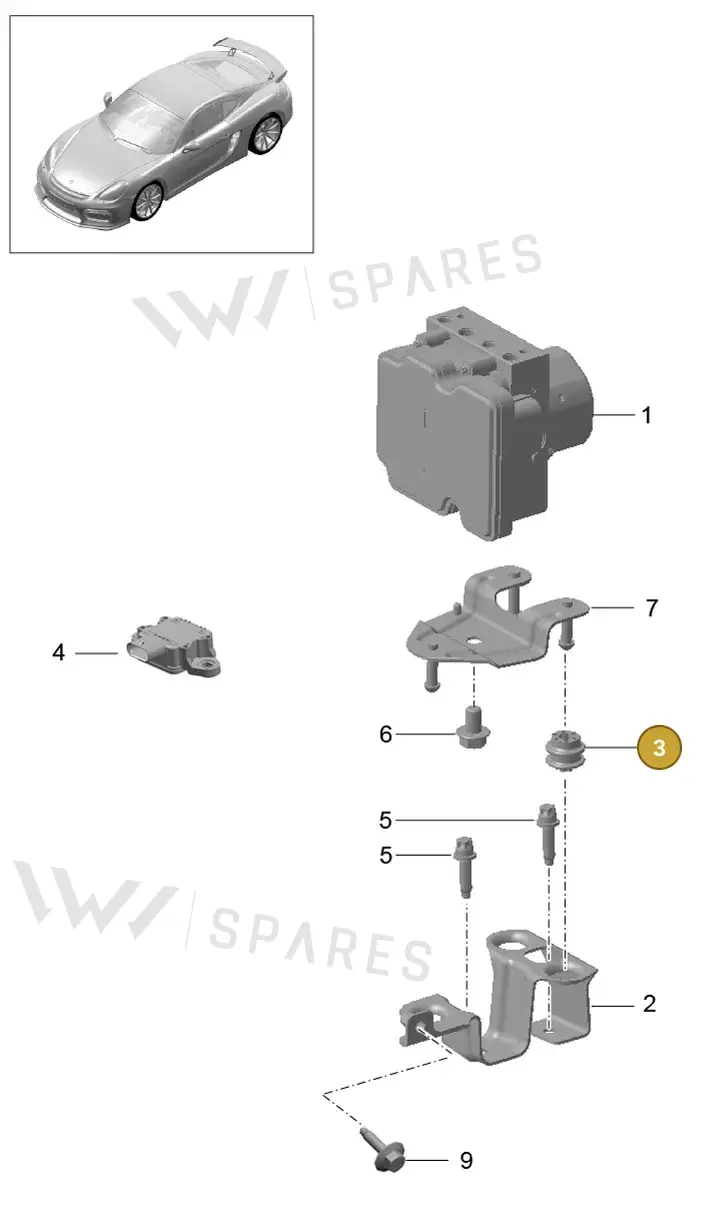 95835517710 — Porsche Cayman GT4 (2015-2016) diagram p45605000, position 3