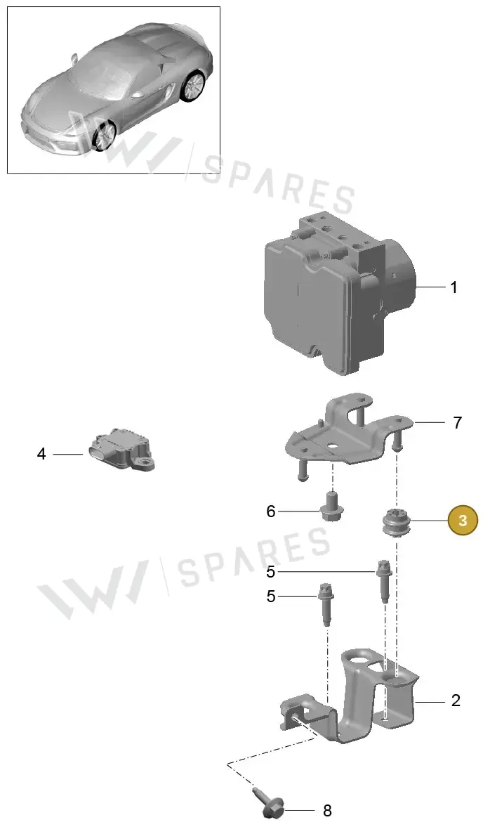 95835517710 — Porsche Boxster Spyder (2015-2016) diagram p46605000, position 3