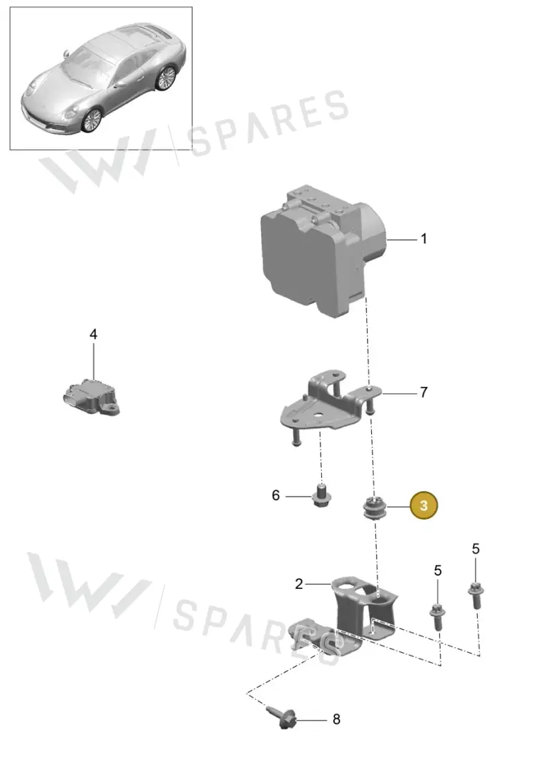 95835517710 — Porsche 911 (2016-2019) diagram p47605000, position 3