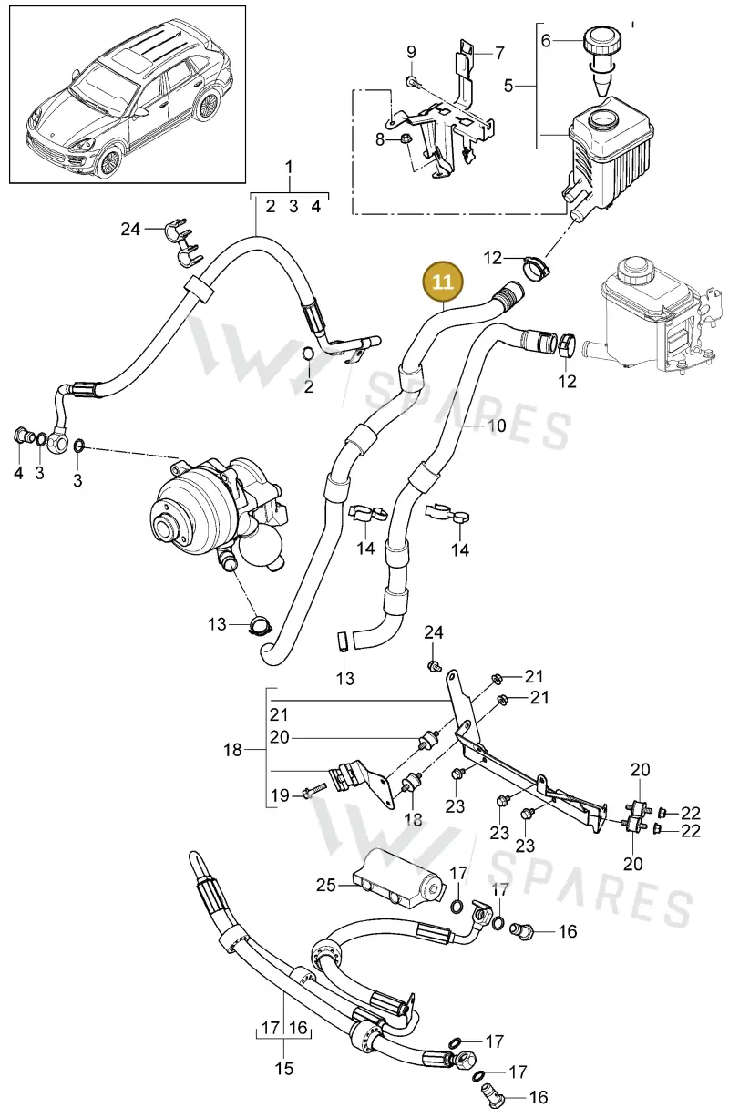 95835911803 — Porsche Cayenne (2010-2018) diagram p37402037, position 11