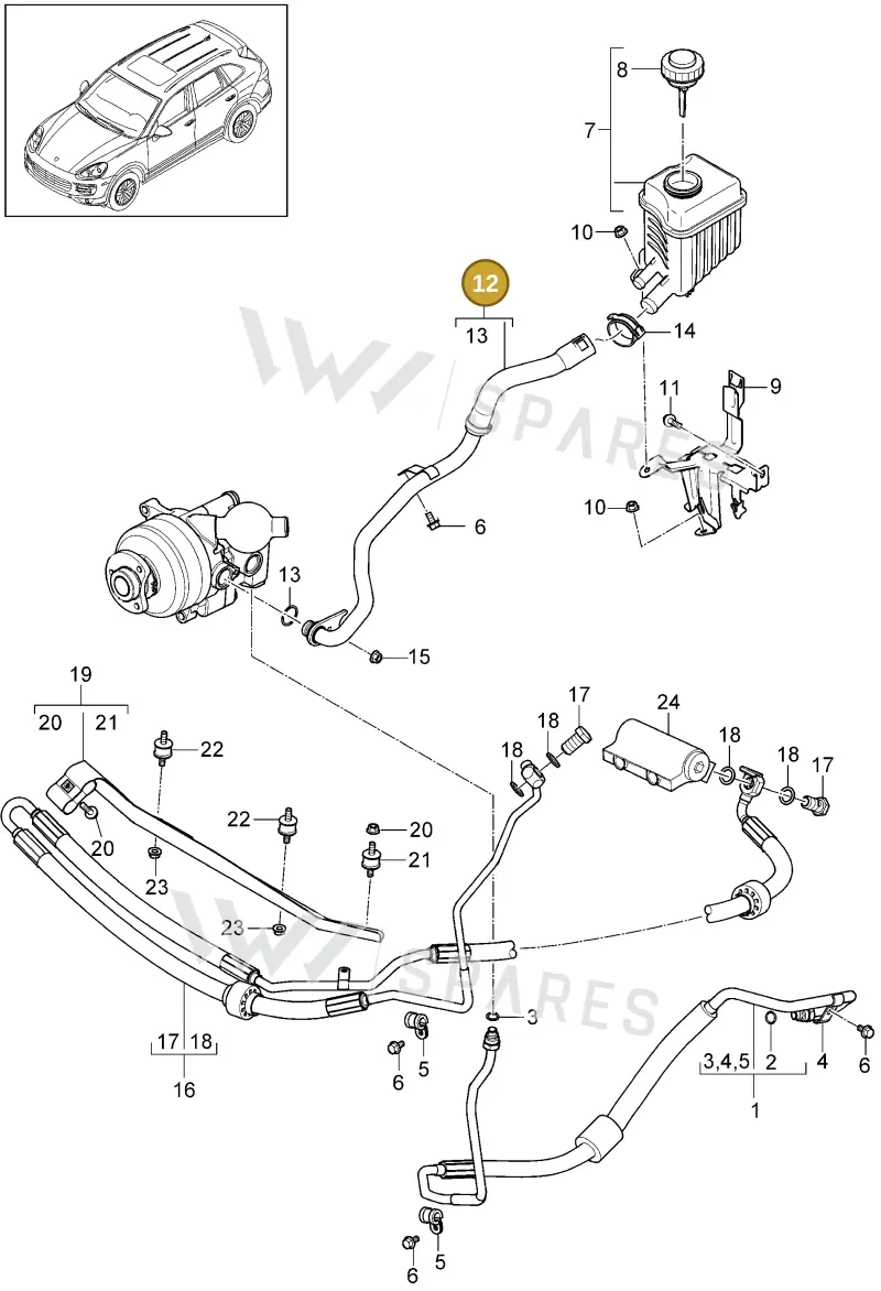 95835911852 — Porsche Cayenne (2010-2018) diagram p37402030, position 12