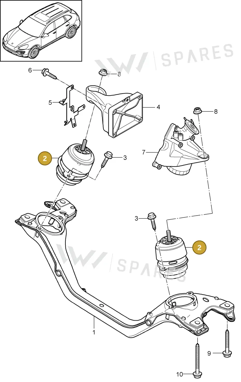 95837504900 — Porsche Cayenne (2010-2018) diagram p37109020, position 2