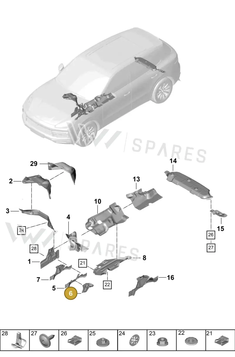 958399300D — Porsche Cayenne (2017-2023) diagram p51801080, position 6