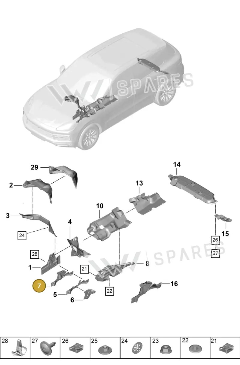 958399300E — Porsche Cayenne (2017-2023) diagram p51801080, position 7