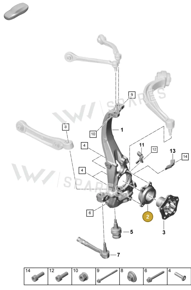 958407625D — Porsche Cayenne Coupe (2023-2023) diagram p60401020, position 2