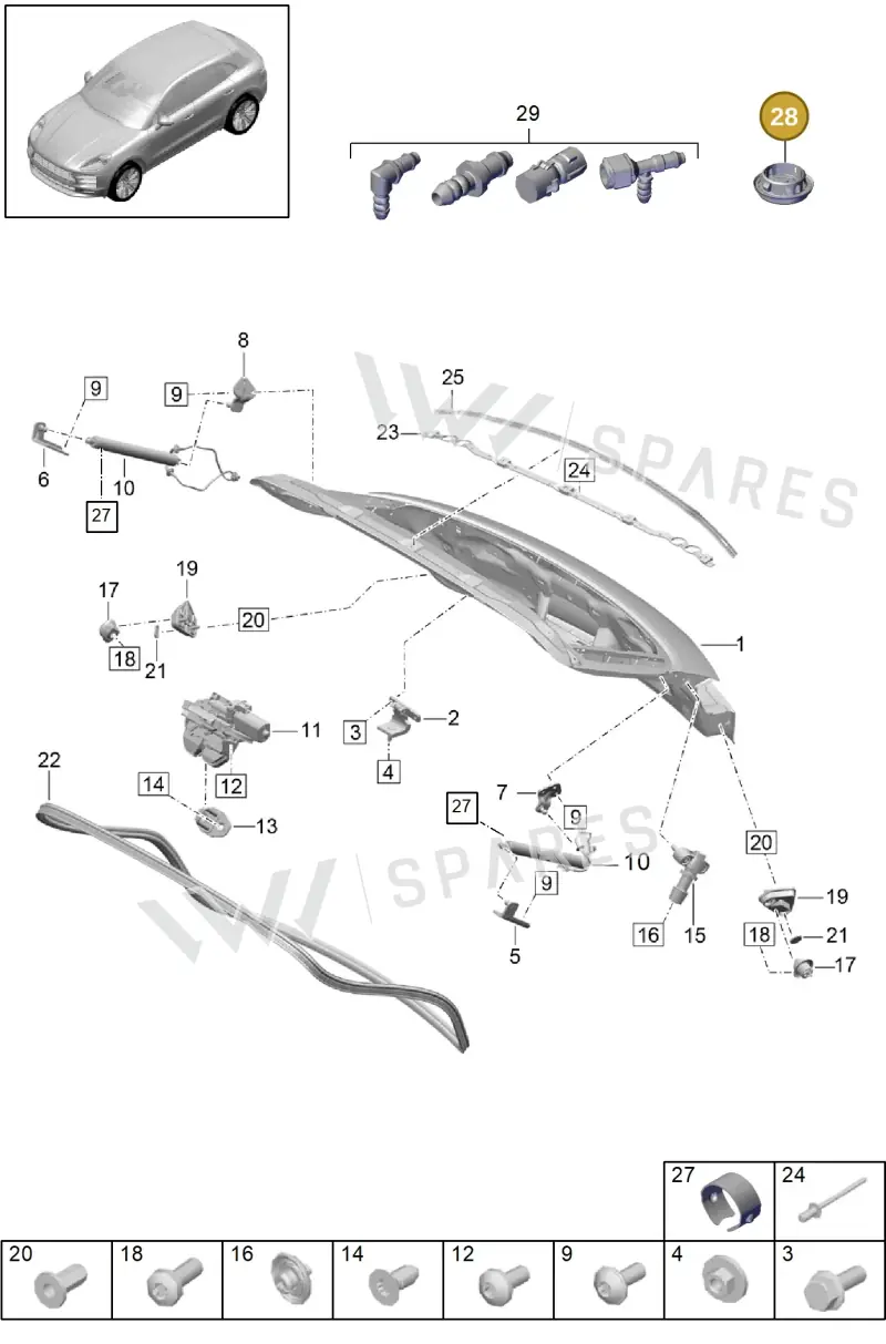 95850289900 — Porsche Macan R4 TFSI (2018-) diagram p52000169, position 28