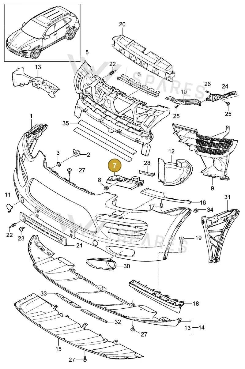 95850524500 — Porsche Cayenne (2010-2018) diagram p37802000, position 7