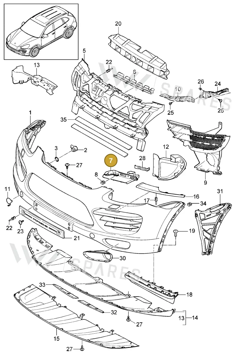 95850524600 — Porsche Cayenne (2010-2018) diagram p37802000, position 7