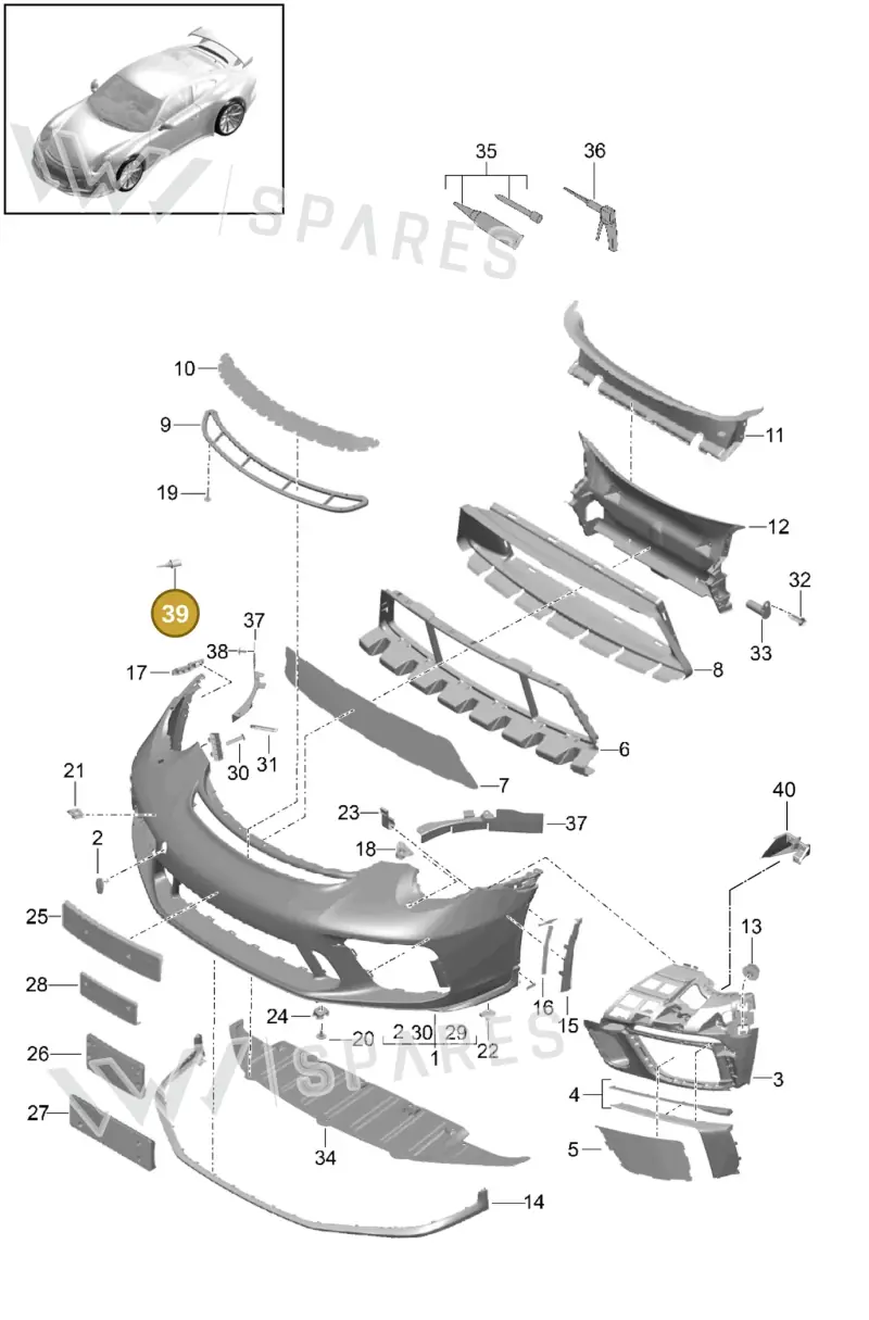 95850553500 — Porsche 911 (2013-2020) diagram p41802001, position 39