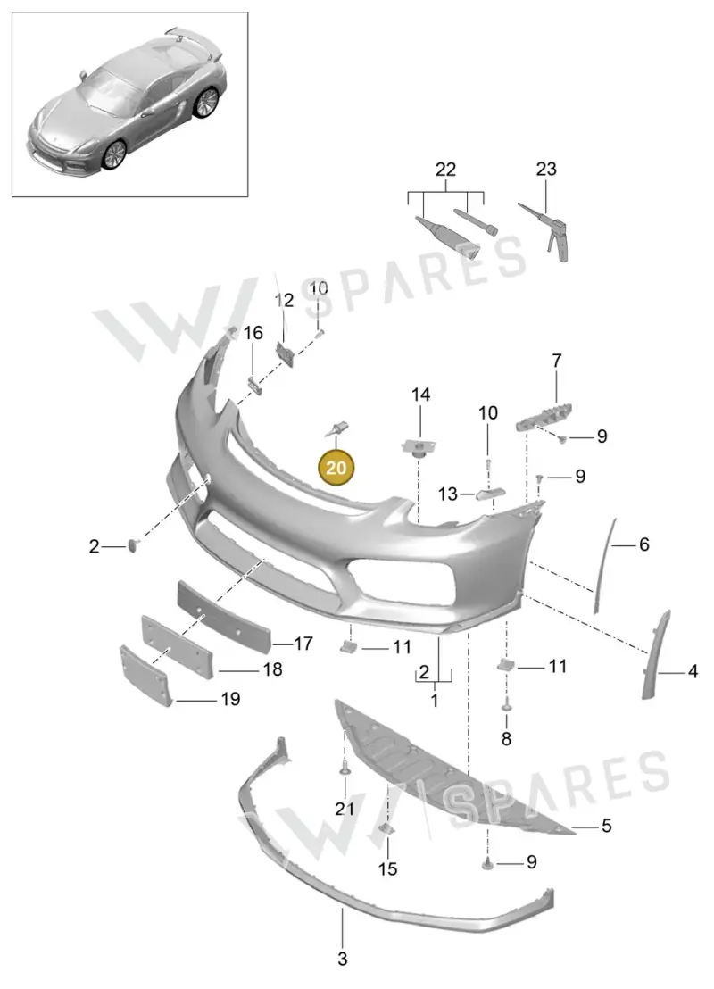 95850553500 — Porsche Cayman GT4 (2015-2016) diagram p45802000, position 20