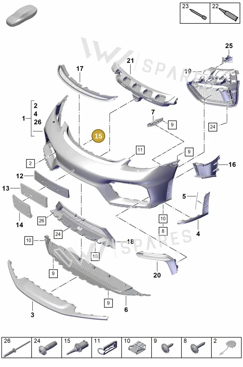95850553500 — Porsche Cayman (2019-2022) diagram p55802000, position 15