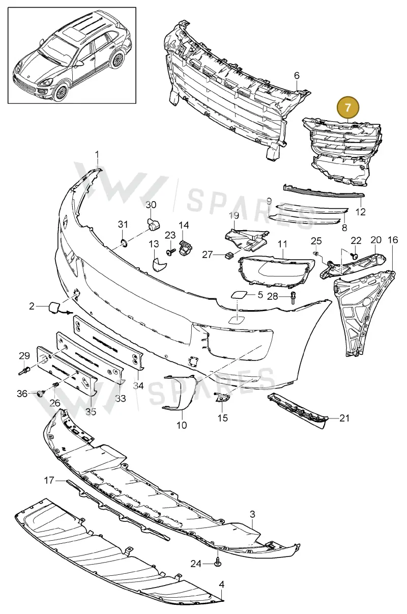 958505681509B9 — Porsche Cayenne (2010-2018) diagram p37802010, position 7