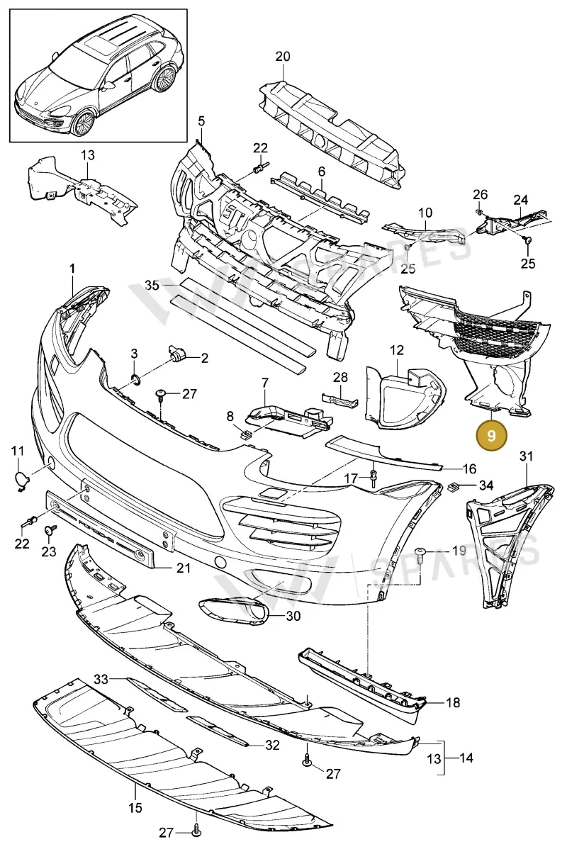 95850568200 — Porsche Cayenne (2010-2018) diagram p37802000, position 9