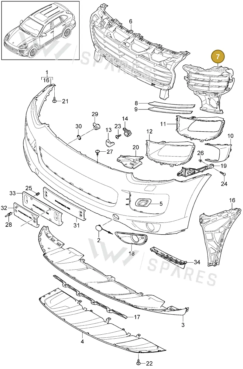 958505682409B9 — Porsche Cayenne (2010-2018) diagram p37802010, position 7