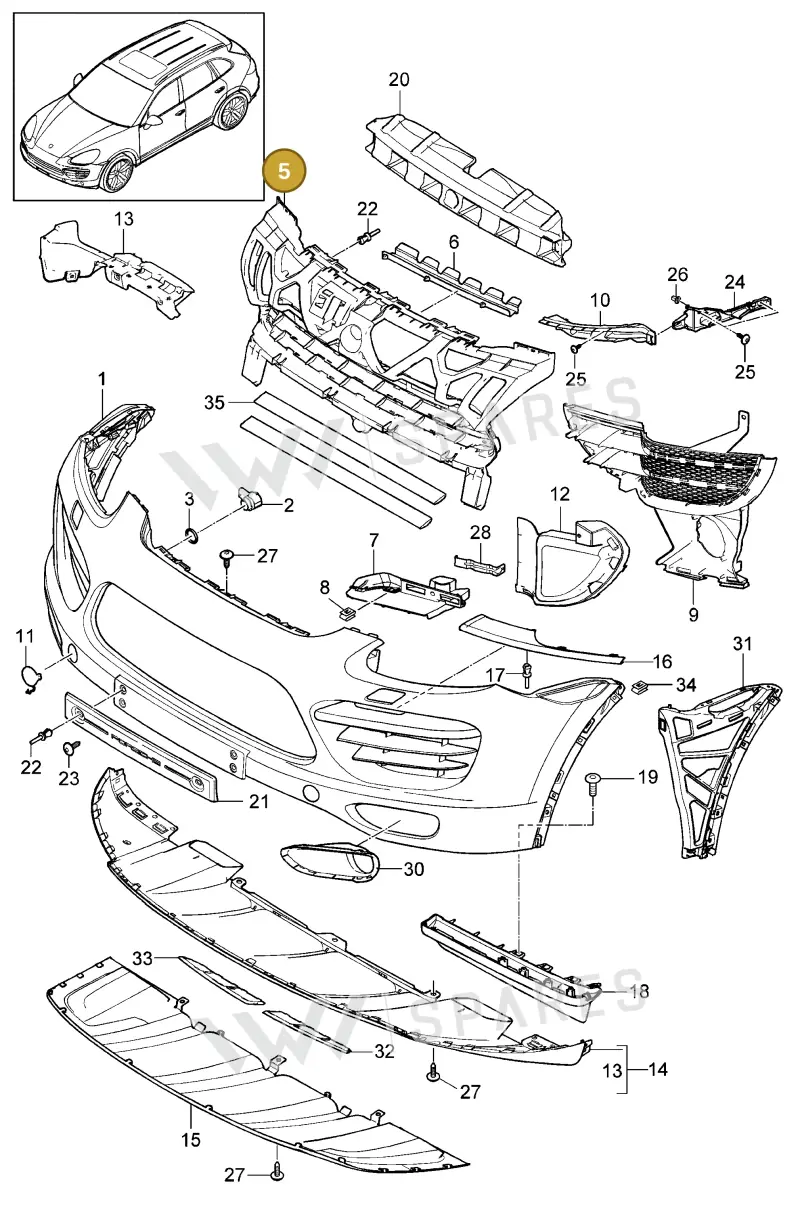 95850568311 — Porsche Cayenne (2010-2018) diagram p37802000, position 5