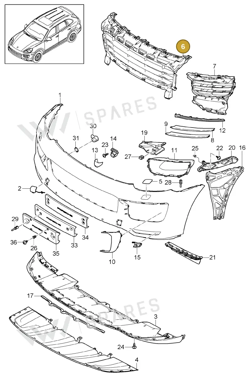 958505683509B9 — Porsche Cayenne (2010-2018) diagram p37802010, position 6