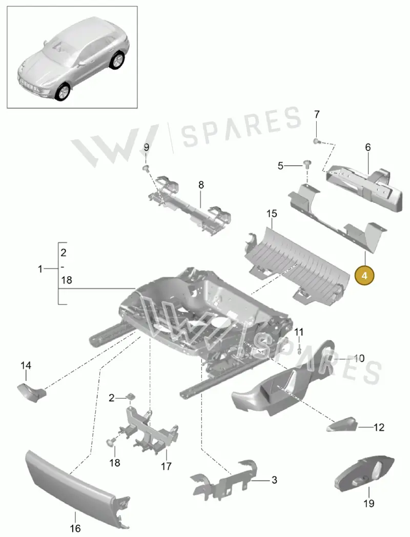 95852128500 — Porsche Macan (2013-2018) diagram p44817005, position 4