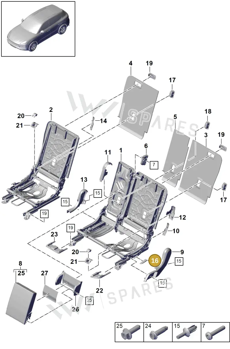 95852263900GT8 — Porsche Cayenne (2017-2023) diagram p51818005, position 16